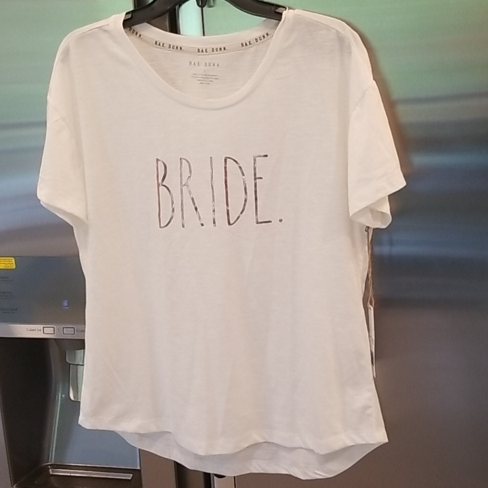 💕RAE DUNN💕 Bride Graphic Tee ~ White/Rose Gold